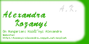 alexandra kozanyi business card